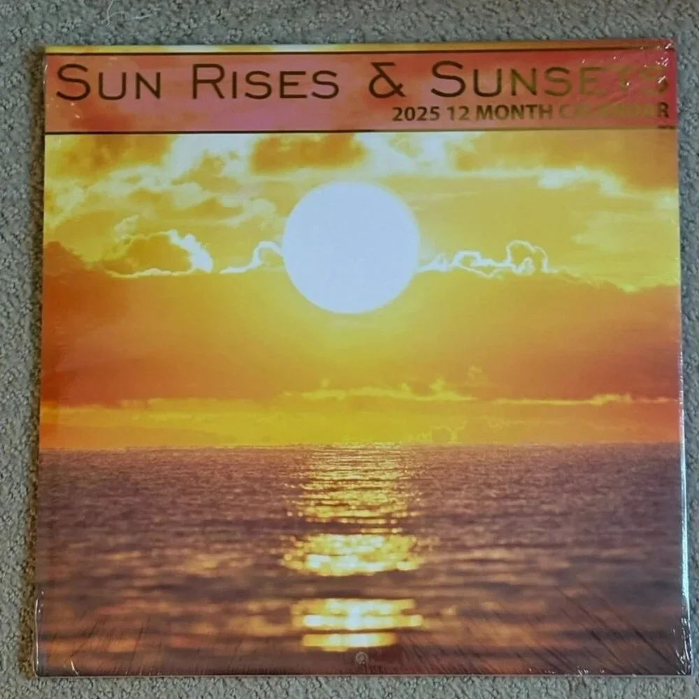 NEW 2025 Sun Rises & Sunsets Wall Calendar Nature Photography Planner Gift